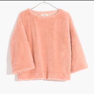 NWT Madewell Superfurry Teddy Top Boxy Pullover